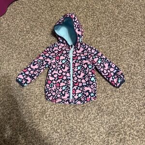 Baby Girl Floral Hard Shell Hooded Jacket for Kids